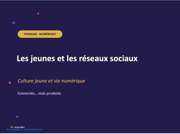 FRENCH: Les jeunes et les réseaux sociaux (Cultural lesson)