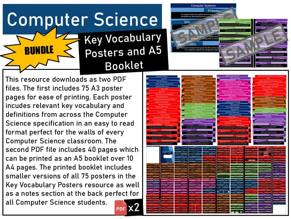 OCR GCSE (J277) Computer Science Key Vocabulary Posters and Booklet BUNDLE