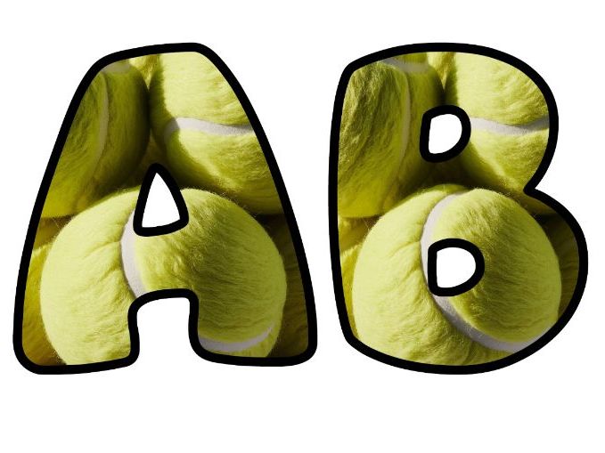 Tennis Ball Alphabet Letters