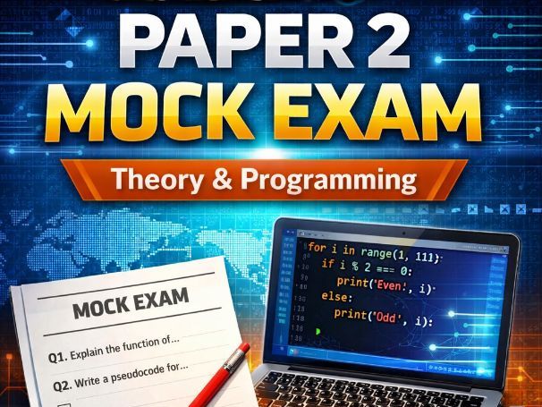 FULL AQA GCSE Computer Science (8525) Paper 2 Mock Exam | 80 Marks + Mark Scheme | 2027 Spec