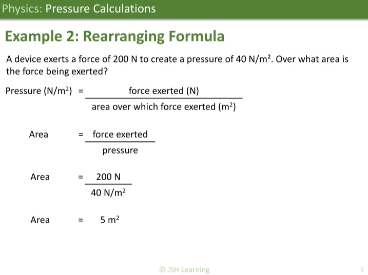 KS3 Physics: Pressure Calculations