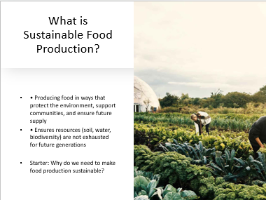 AQA GCSE Geography Sustainable Food production
