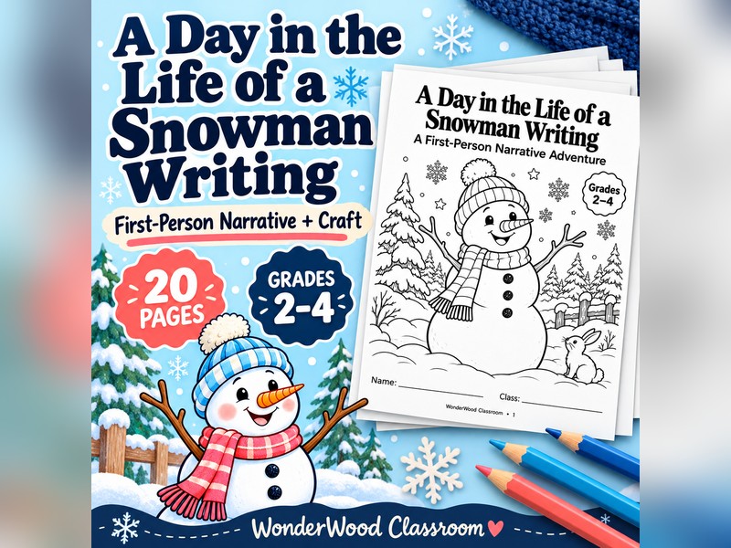 A Day in the Life of a Snowman Writing Grades 2-4