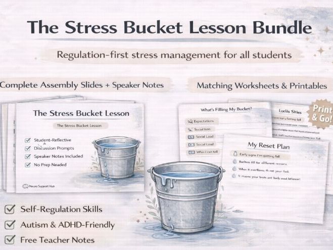 Stress Bucket Assembly, Lesson & Worksheets | No Prep KS1 & KS2 | Emotional Regulation & Wellbeing