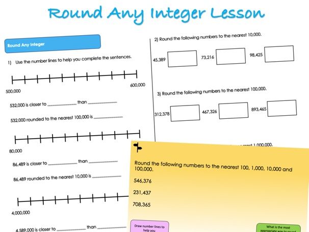 Year 6 Place Value - Round Any Integer Lesson