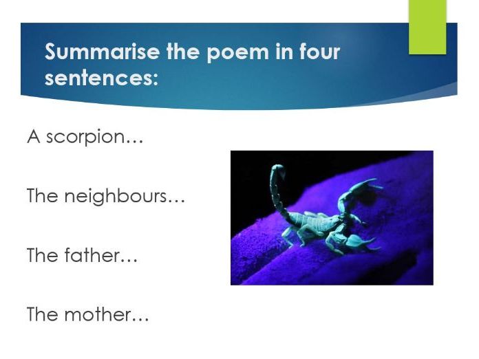 Poetry Lesson - Night of the Scorpion (Year 8)