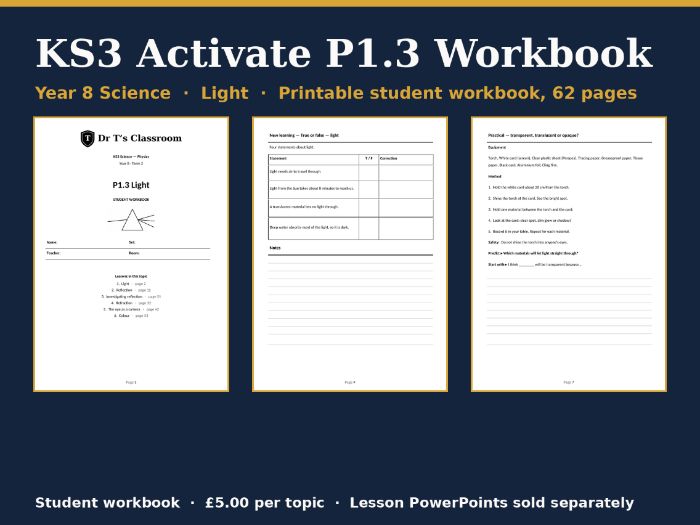 KS3 Activate P1.3 Light Student Workbook