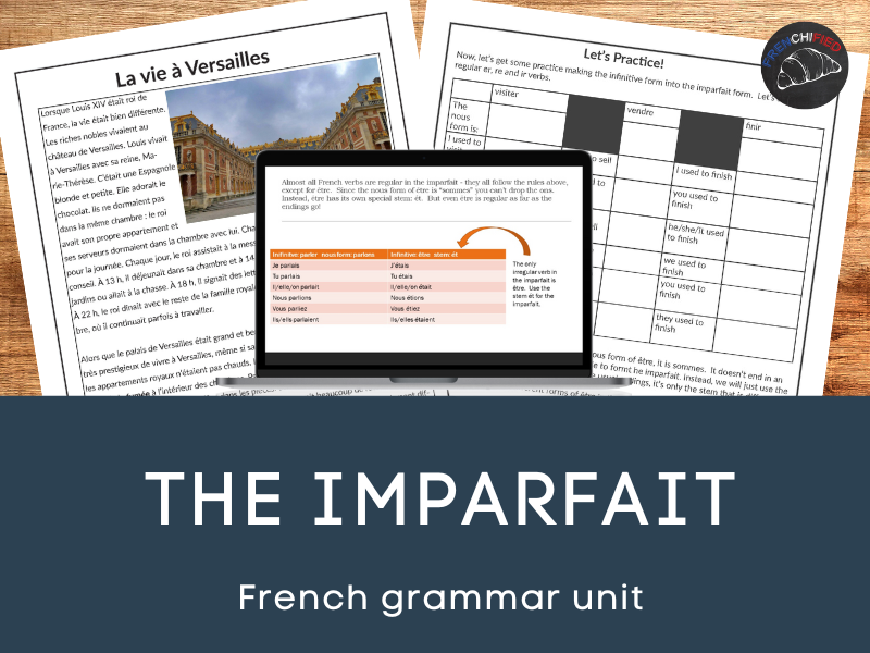 French grammar lesson - the Imparfait | Teaching Resources