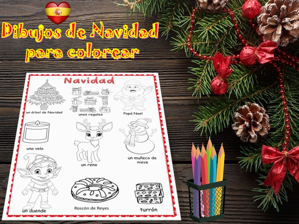 Navidad | Colorear | Christmas colouring Spanish