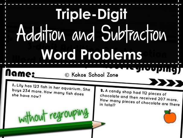 Triple-Digit Addition & Subtraction Word Problems without Regrouping | KS1 & Lower KS2 Maths