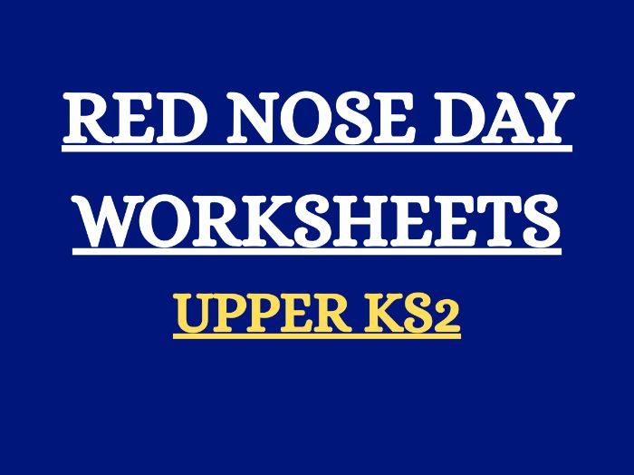 RED NOSE DAY WORKSHEETS