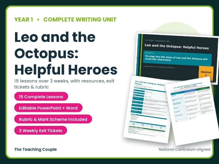 Leo and the Octopus | Year 1 English Unit | 15 Complete Lessons + Resources + Mark Scheme