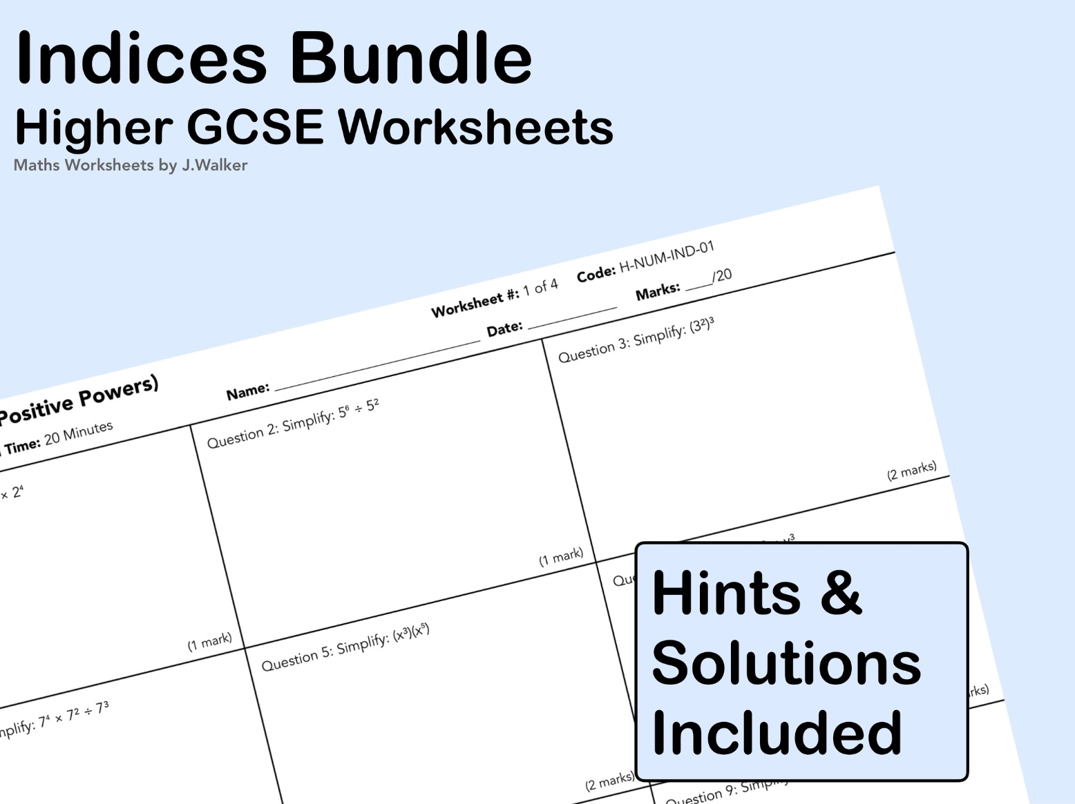 GCSE Maths: Indices - Higher Tier