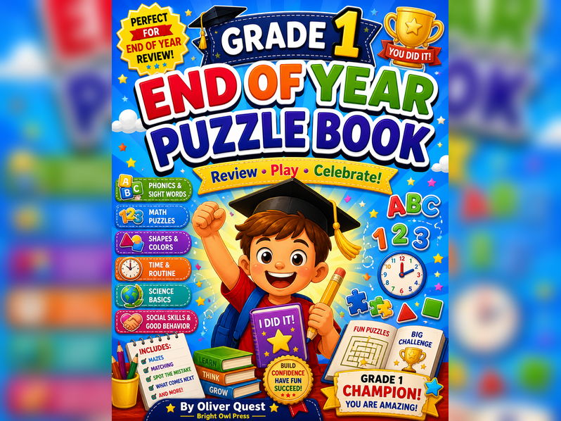 Grade1 End of Year Puzzle Book Activities