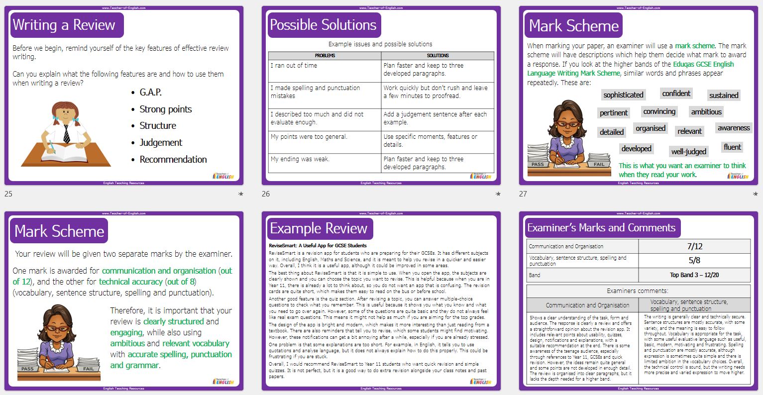 Eduqas GCSE English Language - Writing a Review | Teaching Resources