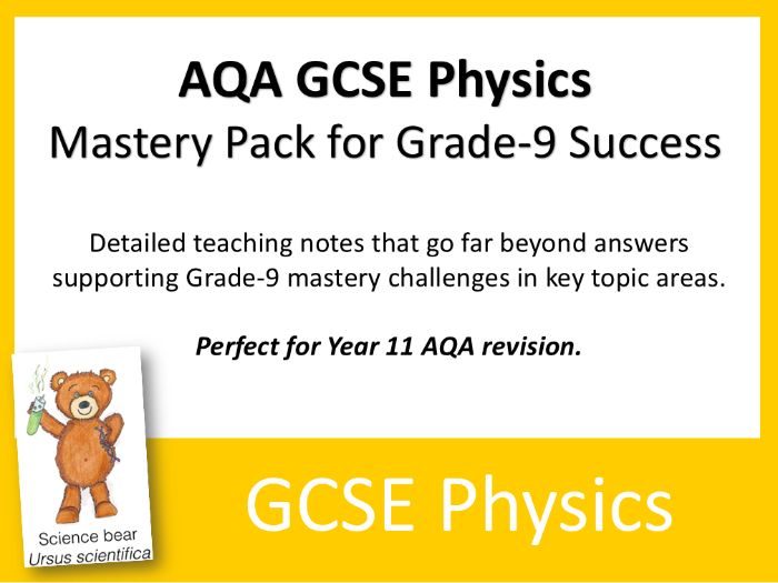 AQA GCSE Physics Stretch and Mastery Challenges x 15 with Comprehensive Teacher Notes