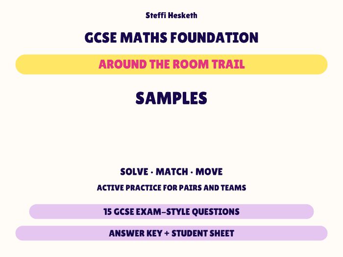 GCSE Foundation Maths Samples | Around the Room Trail
