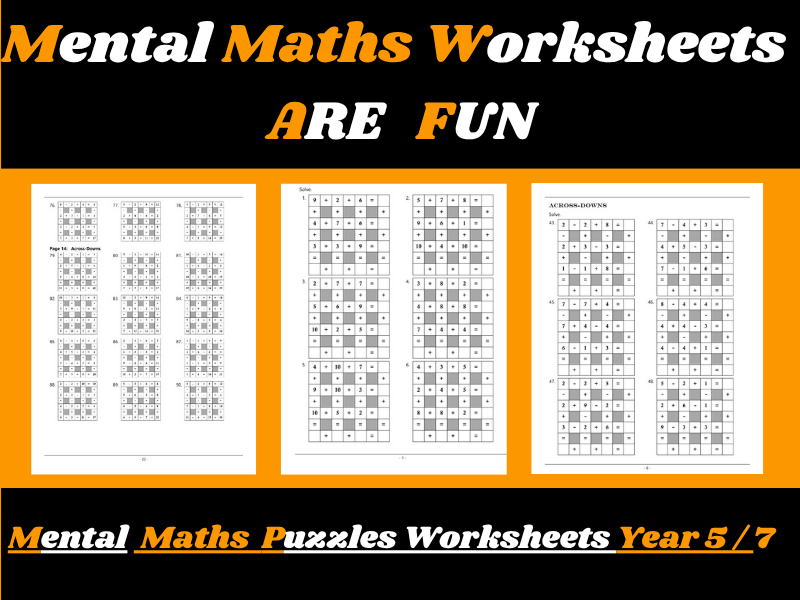 Mental Maths Skills Addition And Subtraction Puzzles Primary 6 and 7 Grades 2-4