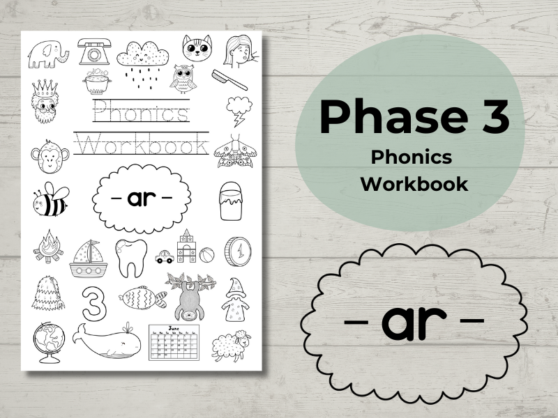 Phase 3 Phonics Workbook ar sound
