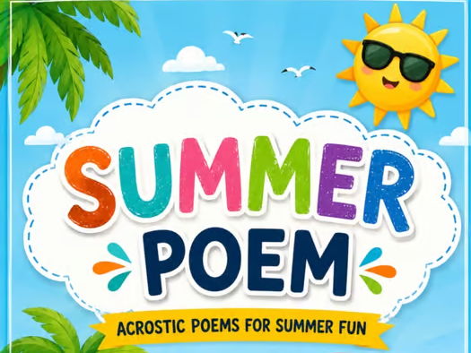 Summer Acrostic Poetry Writing Worksheets | End of Year Activity Packet