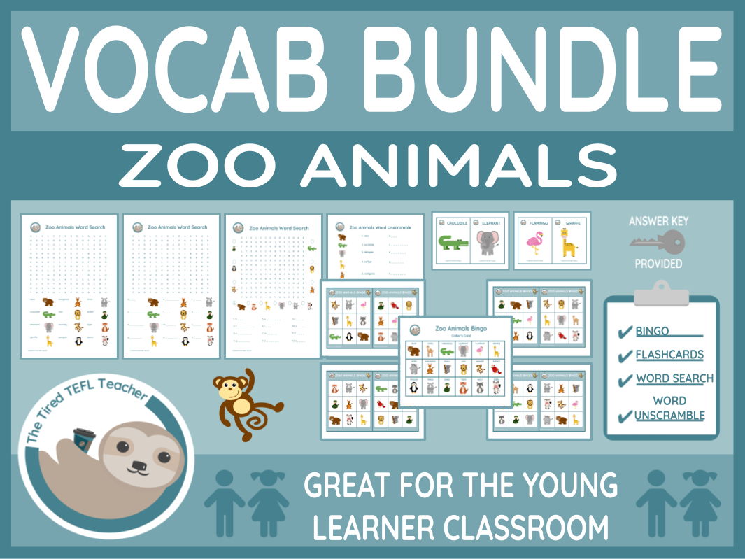 ESL Zoo Animals Vocabulary Bundle