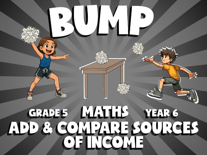 Add & Compare Sources of Income BUMP Maths Game | No-Prep Year 6 Review Activity
