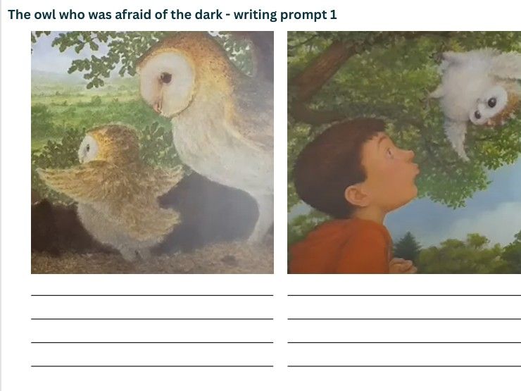 The Owl Who Was Afraid Of The Dark -Story Writing Prompt