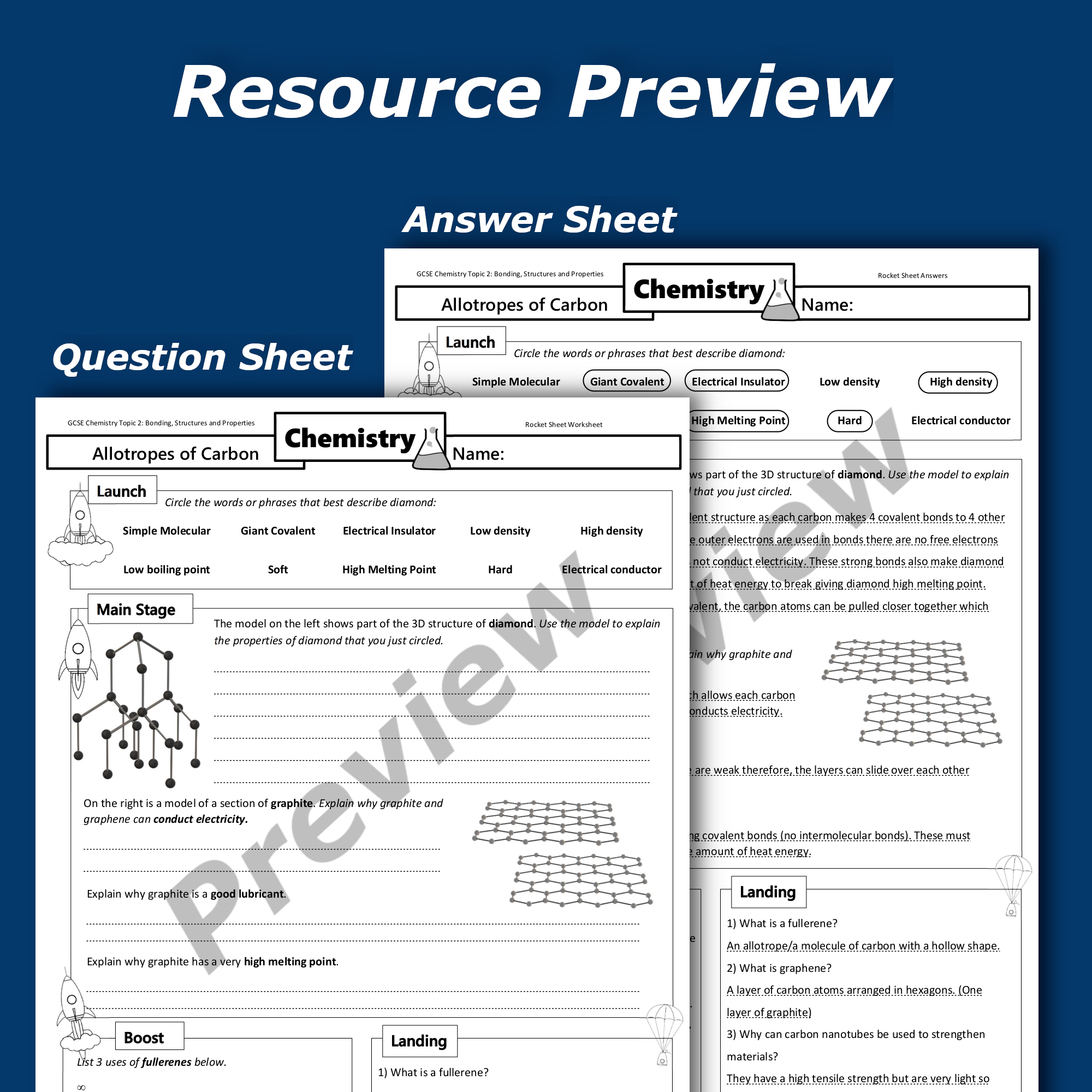 Allotropes of Carbon Home Learning Worksheet GCSE | Teaching Resources