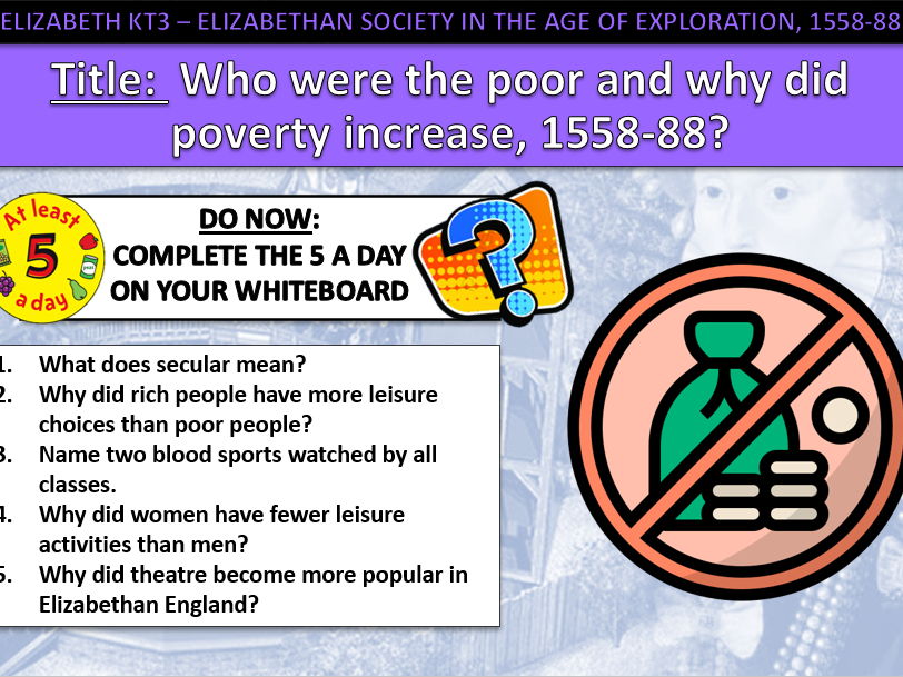 History GCSE Elizabeth Edexcel KT3 L3 Why Poverty Increased (Fully Resourced).