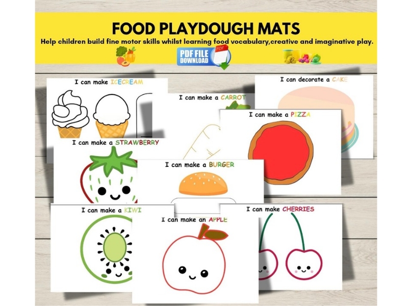 FooPlaydough Mats Printable | EYFS Visual Cards, Fine Motor & Communication Activity
