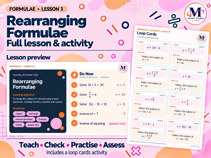 Rearranging Formula | Lesson & Activity