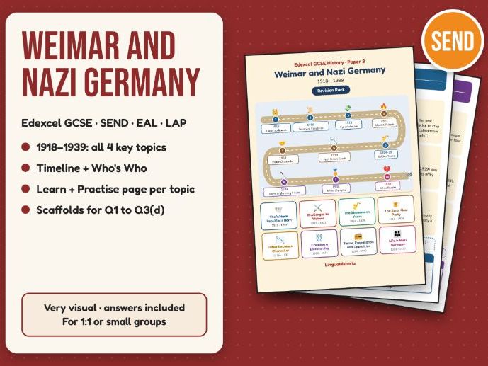 Edexcel GCSE Weimar/Nazi Germany Revision - SEND, EAL & LAP Friendly