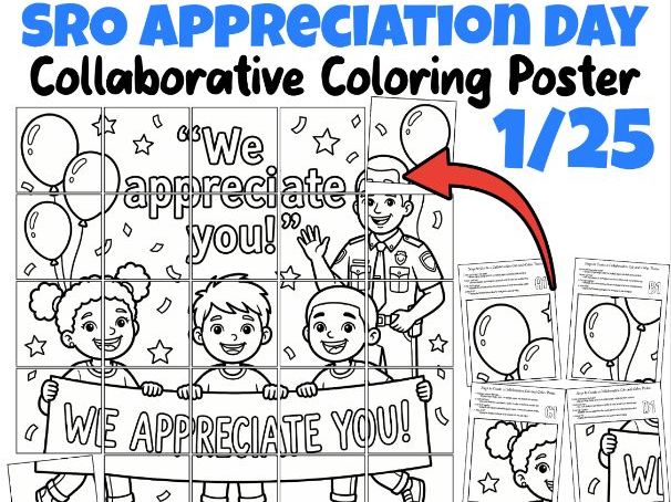 SRO Appreciation Day Collaborative Coloring Poster | We Appreciate You