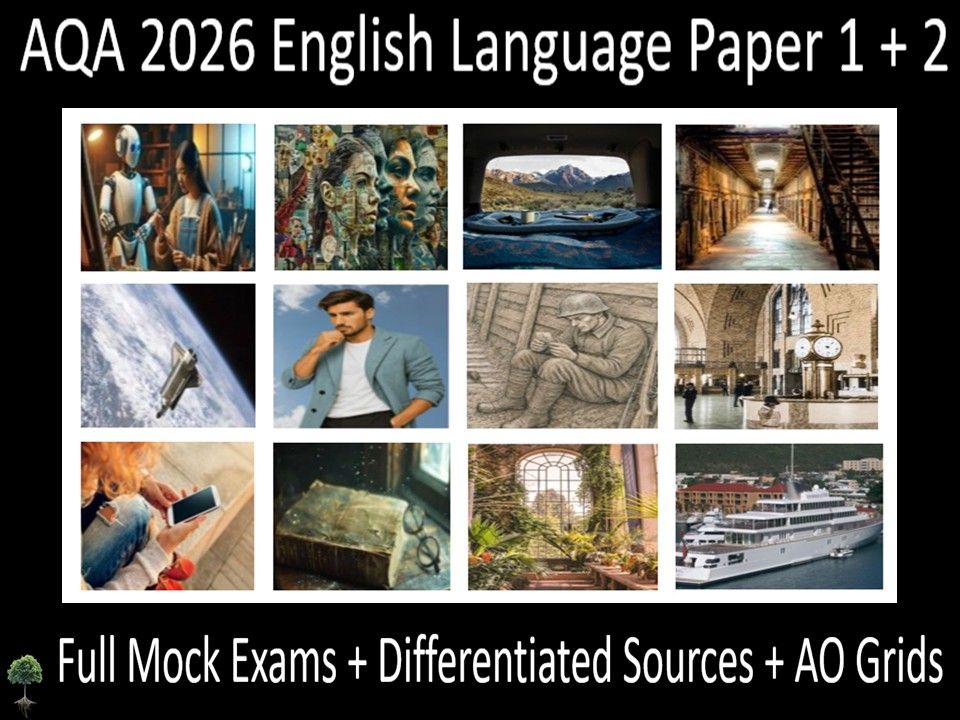 Twelve AQA 2026 GCSE English Language Paper 1 & 2 Mocks | AO GRIDS