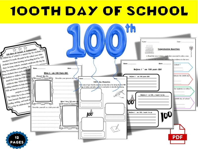 100th Day Of School Reading and Writing Activity