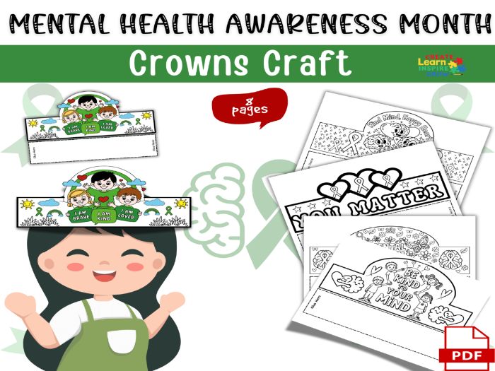 Mental Health Awareness Month Crown Craft - Headband Hat | May SEL & Mindfulness
