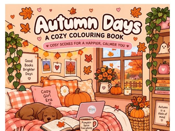 Cosy colouring book pages / Autumn