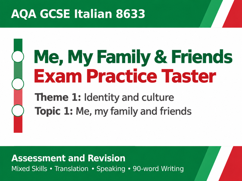 AQA GCSE Italian | Me, My Family & Friends Exam Practice Taster