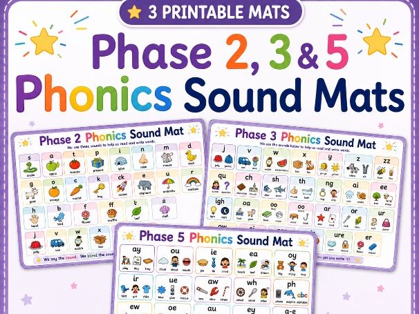 Phonics Sound Mats - Phases 2, 3 & 5