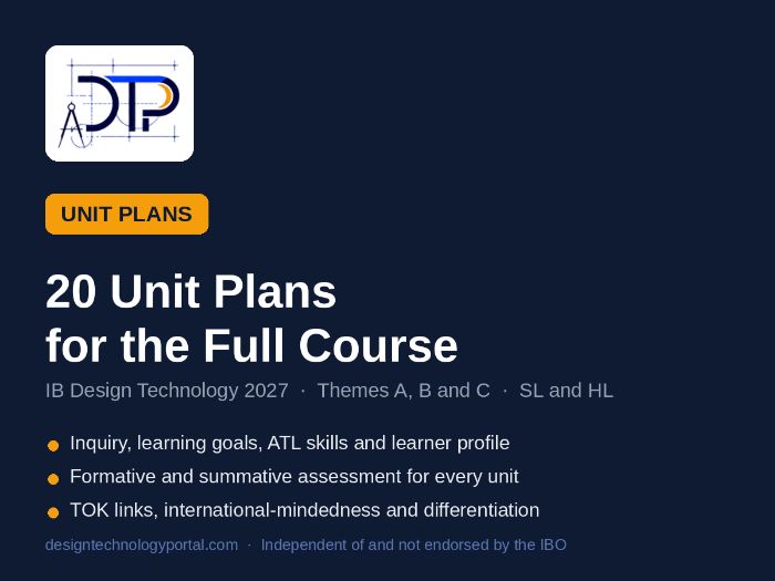 IB Design Technology 2027: 20 Complete Unit Plans
