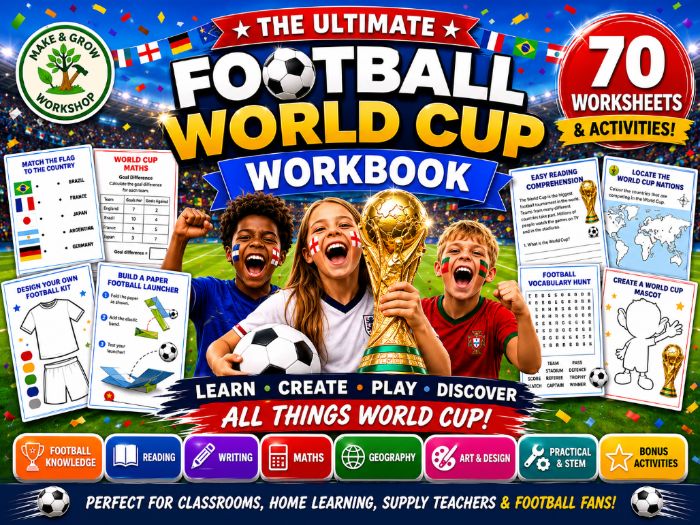 The Ultimate Football World Cup Workbook | 70 Cross-Curricular Worksheets & Activities