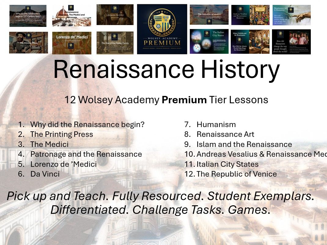 Renaissance History Bundle – 12 Complete Lessons