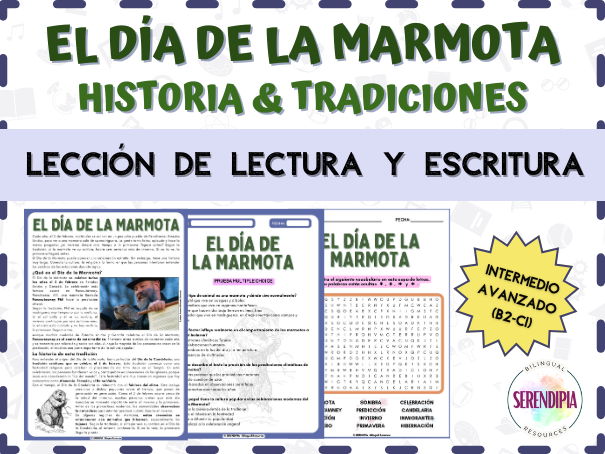 Día de la Marmota Lectura | Groundhog Day Spanish Reading Comprehension Activities Winter Traditions