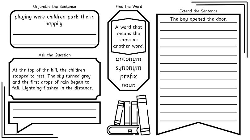 Independent Literacy Worksheets – Editable KS2 (Years 3–4)