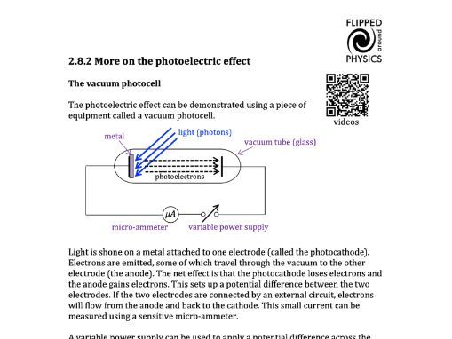 More on the Photoelectric Effect