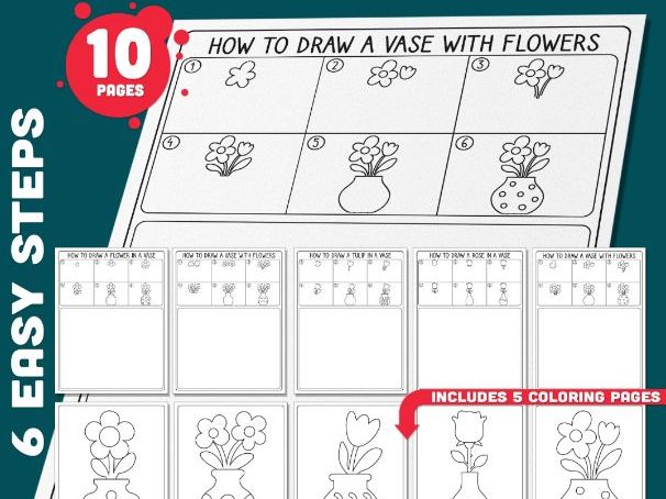 How to Draw a Vase with Flowers