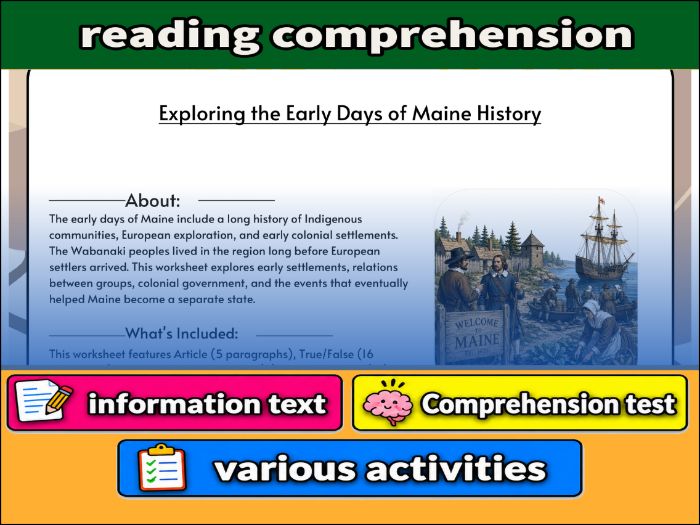 Exploring the Early Days of Maine History | Comprehension 91����t
