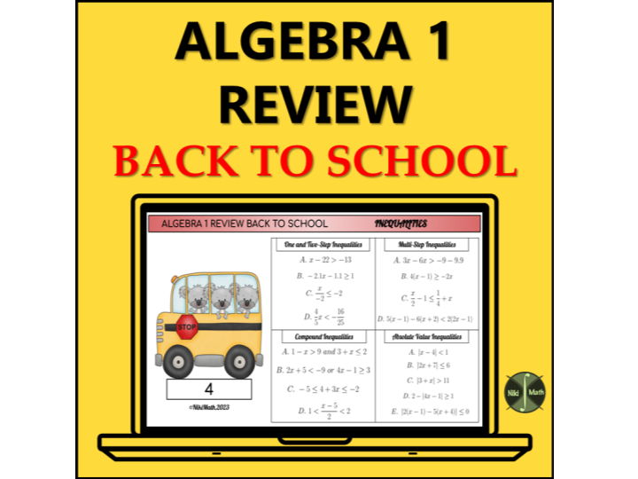 Algebra 2 Readiness Back to School Packet OR Algebra 1 Review End of Year