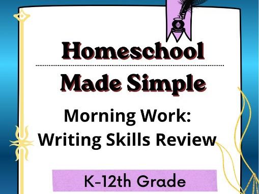 Morning Work | Writing Skills Practice | Grades K-12th