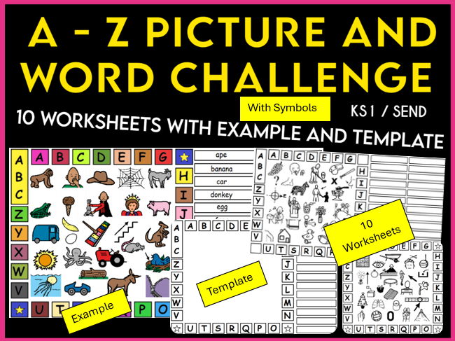 A - Z Picture & Word Challenge KS1/SEND